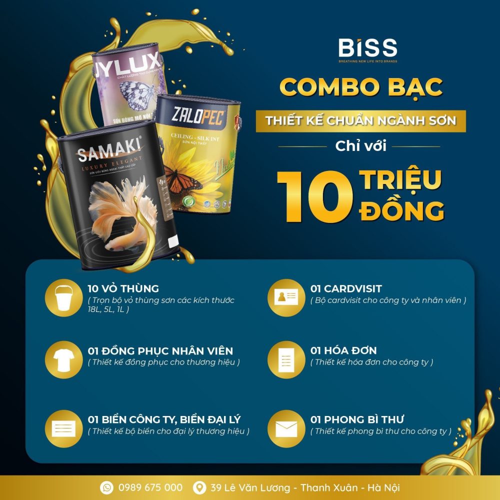 Thiết kế vỏ thùng sơn combo Bạc